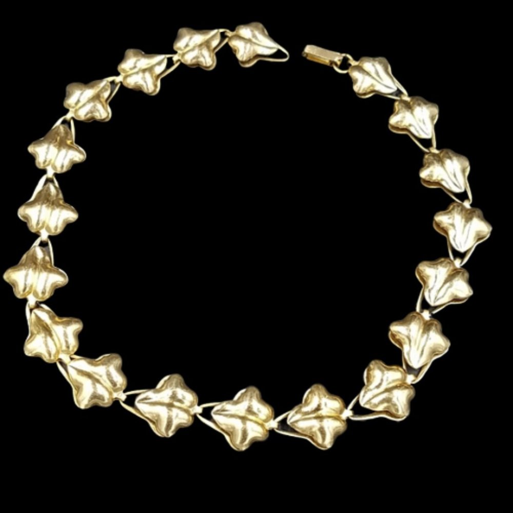 Elegant Vintage Coro Linked Leaves Necklace